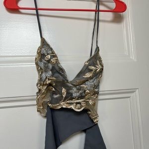 Gray and gold 2 piece set